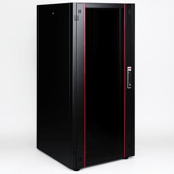 Armoire hyperline Lande 36U 19P 600x600mm avec porte avant en verre à ouverture (LN-HL36U6060-BL-B)