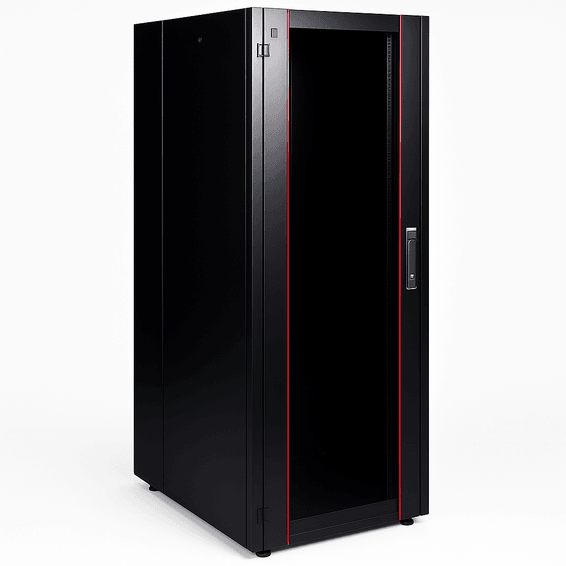 Armoire hyperline Lande 36U 19P 600x800mm avec porte avant en verre à ouverture (LN-HL36U6080-BL-B)