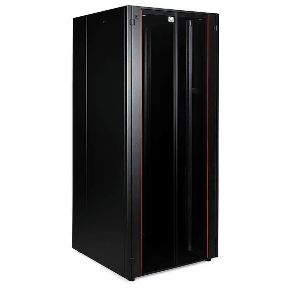 Armoire hyperline Lande 36U 19P 800x800mm avec porte avant en verre à double ouverture (LN-HL36U8080-BL-B)