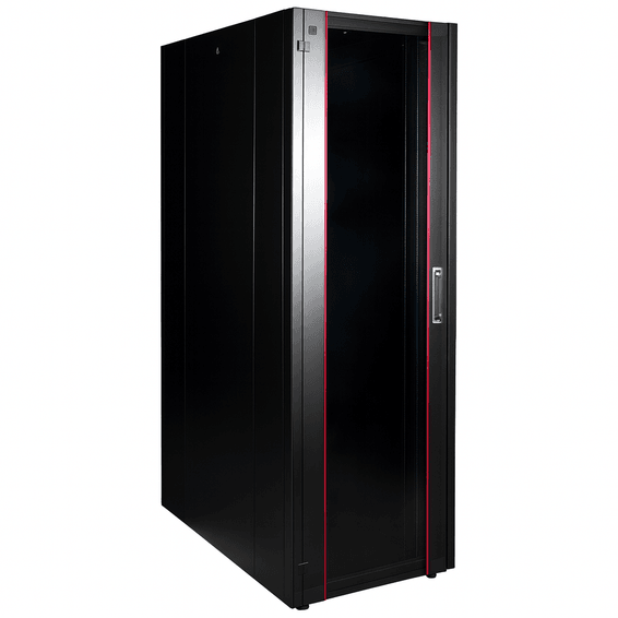 Armoire hyperline Lande 42U 19P 600x1000mm avec porte avant en verre à ouverture (LN-HL42U6010-BL-B)