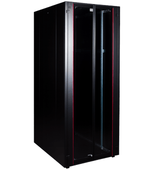 Armoire rack Lande HYPERline 42U 19" 800×1000 mm – porte avant verre double battant (LN-HL42U8010-BL-B)