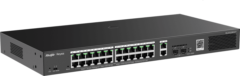 Reyee RG-ES228GS-P 28-Port Managed Switch - 24 PoE+ / 2SFP 370W — image 3