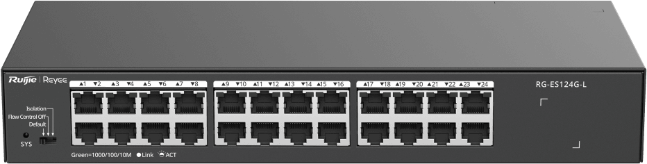 جهاز Switch Reyee RG-ES124G-L 24 منفذ Gigabit — صورة 3