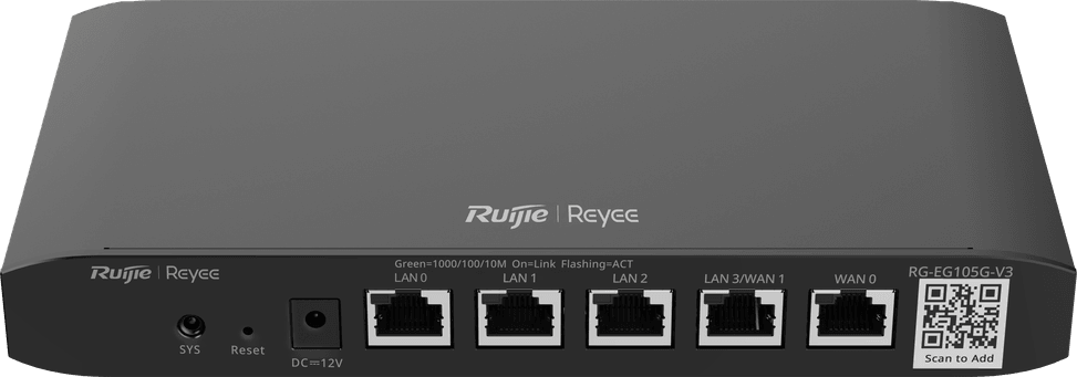 راوتر احترافي Reyee RG-EG105G-V3 5 منافذ Gigabit 600Mbps — صورة 1
