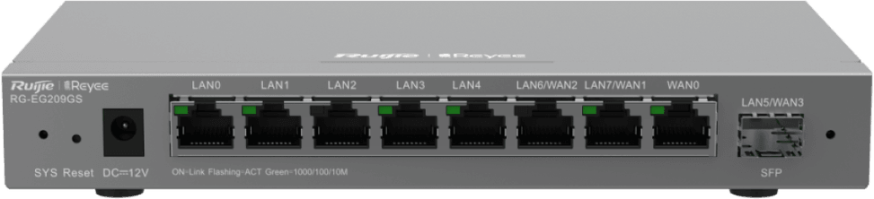 راوتر احترافي Reyee RG-EG209GS 9 منافذ Gigabit 600Mbps — صورة 3