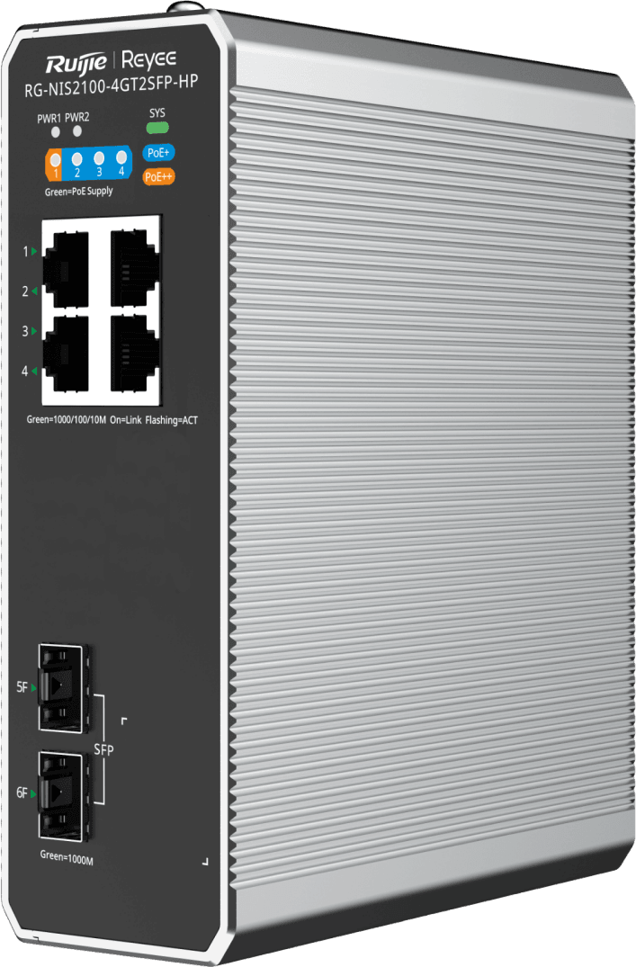 Reyee NIS2100-4GT2SFP-HP Industrial Managed Switch 4 PoE+ Ports / 2 SFP — image 2
