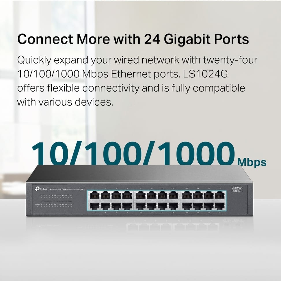 Switch de bureau TP Link LS1024G non administrable 24 ports Gigabit — image 6