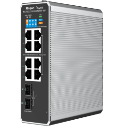 Switch industriel L2 géré dans le Cloud Reyee NIS2100-8GT2SFP-HP 10 ports, 1 port PoE++, 7 ports PoE+, 2 ports Uplink SFP