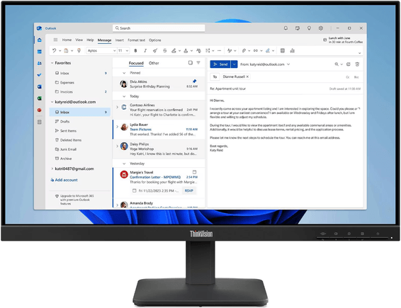 Écran Plat 24" Lenovo ThinkVision S24-4e (64B5KAT1EU)