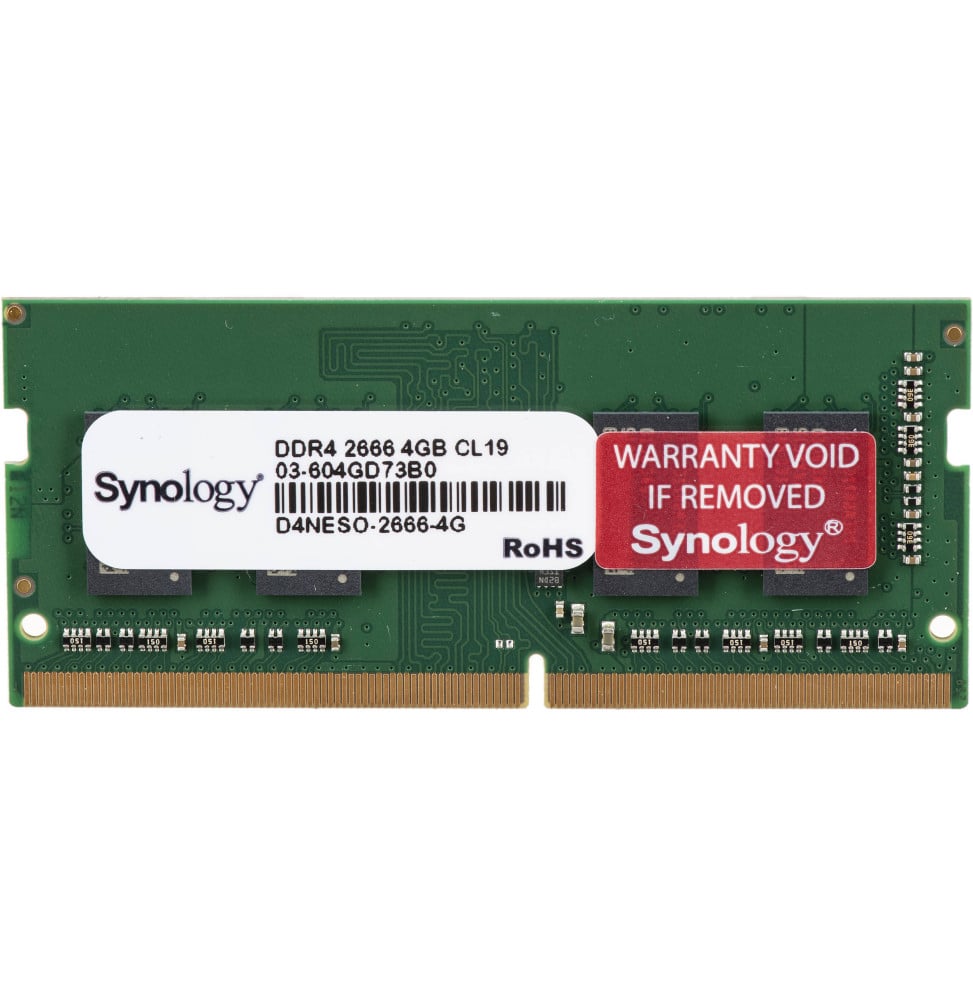 Barrette mémoire Synology SO-DIMM 4GB DDR4 2666 MHz Non-ECC - Serveur Nas (D4NESO-2666-4G)