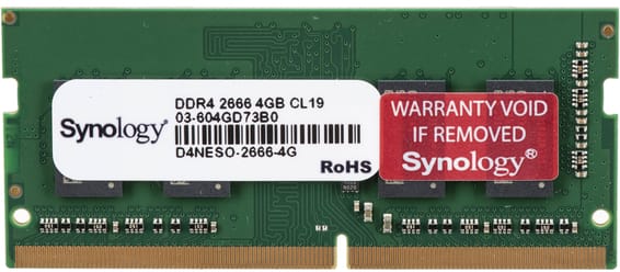 Barrette mémoire Synology SO-DIMM 4GB DDR4 2666 MHz Non-ECC - Serveur Nas (D4NESO-2666-4G)