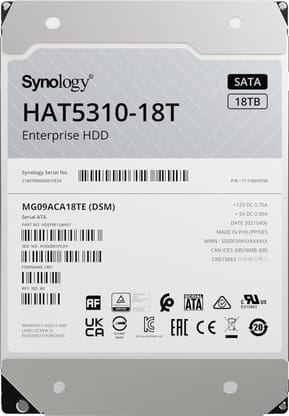 Disque dur interne Synology HAT5300 SATA 3,5'' Série Enterprise HDD 18 To pour NAS (HAT5310-18T)