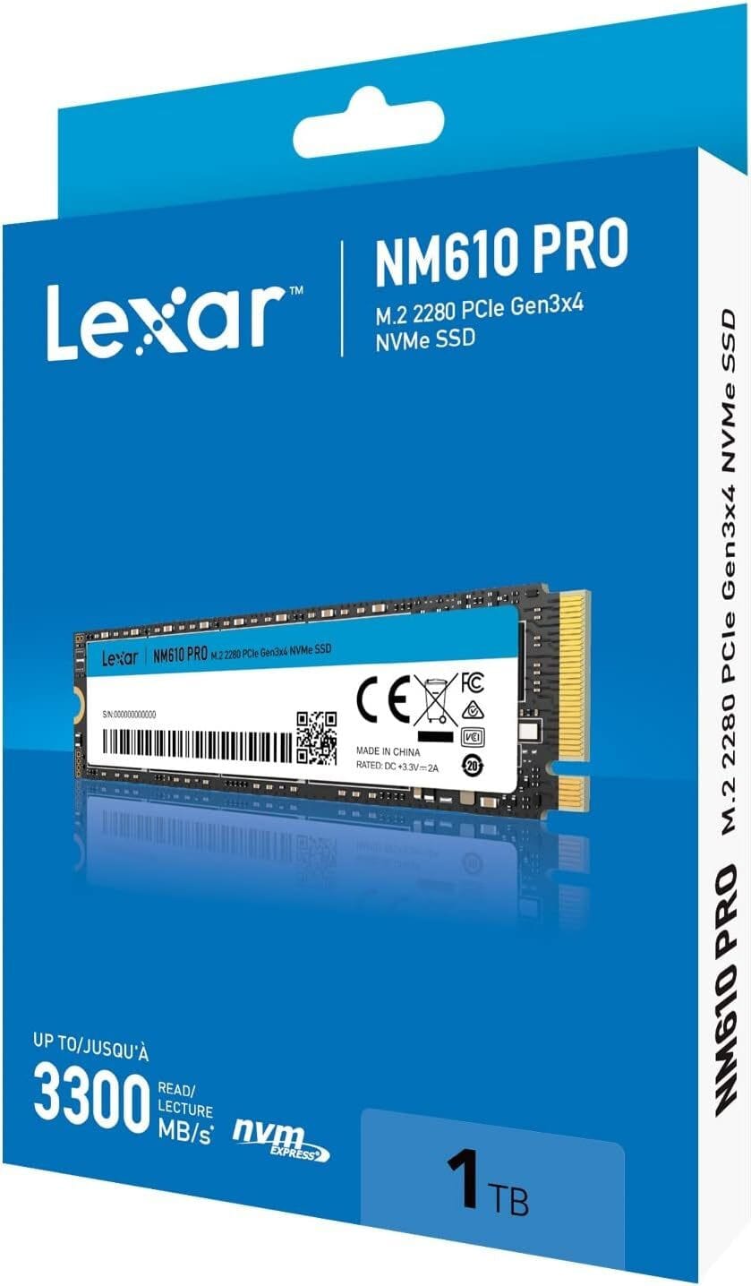 قرص SSD داخلي Lexar NM610 Pro M.2 2280 PCIe Gen3x4 NVMe 1 TB (LNM610P001T-RNNNG) — صورة 3