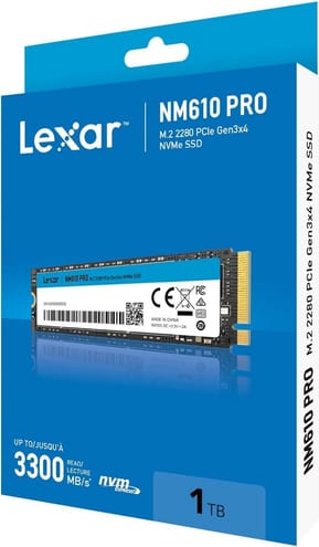 Disque Dur interne SSD Lexar NM610 Pro M.2 2280 PCIe Gen3x4 NVMe 1 To (LNM610P001T-RNNNG) — image 3
