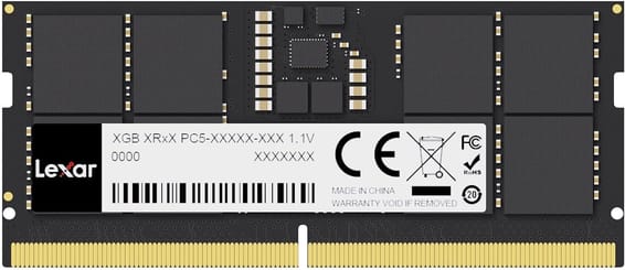 Barrette mémoire Lexar SO-DIMM 32 GB DDR5 5600 MHz – PC portable (LD5S32G56C46ST-BGS)