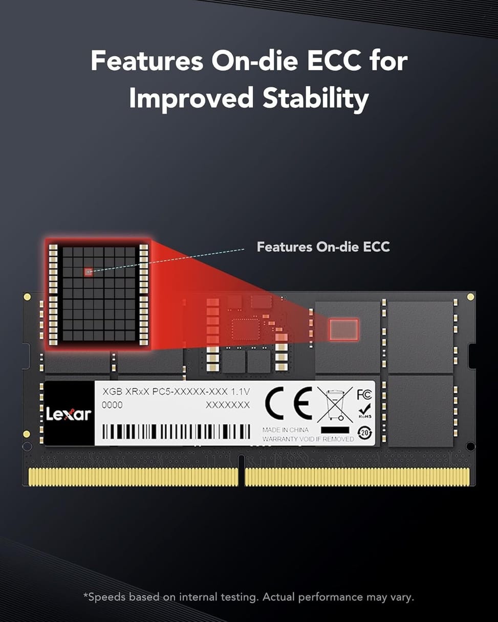 Barrette mémoire Lexar SO-DIMM 32 GB DDR5 5600 MHz – PC portable (LD5S32G56C46ST-BGS) — image 4