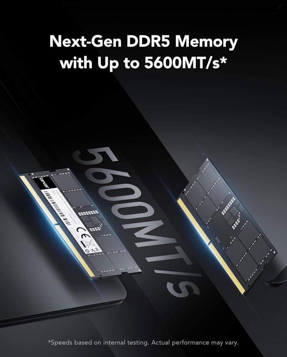 Barrette mémoire Lexar SO-DIMM 32 GB DDR5 5600 MHz – PC portable (LD5S32G56C46ST-BGS) — image 5