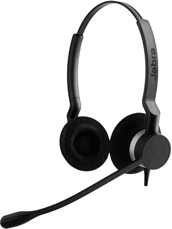 Casque-micro stéréo Jabra BIZ 2300 Duo Anti-Bruit + Cordon Jabra GN 1216 pour Avaya type: QD (2309-820-104 + 88001-03)