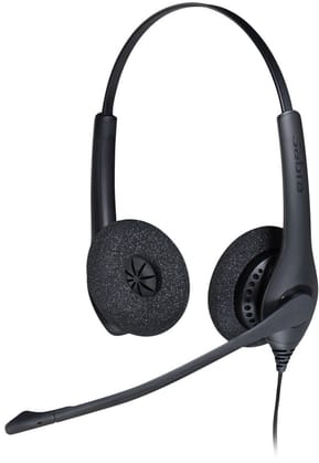 Micro-casque Jabra Biz 1500 Duo - Antibruit + Cordon Jabra GN 1216 pour Avaya type: QD (1519-0154 + 88001-03)