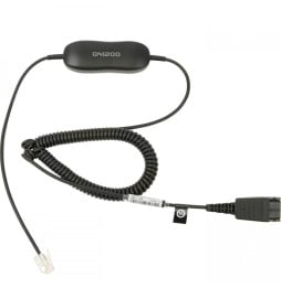 Micro-casque Jabra Biz 1500 Duo - Antibruit + Cordon intelligent universel Jabra GN1200CC - 2 mètres (1519-0154 + 88011-99)
