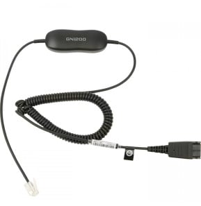Micro-casque Jabra Biz 1500 Duo - Antibruit + Cordon intelligent universel Jabra GN1200CC - 2 mètres (1519-0154 + 88011-99)
