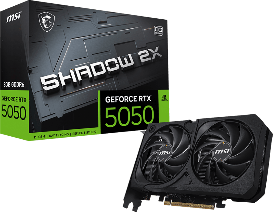 بطاقة رسومية MSI GeForce RTX 5050 8G SHADOW 2X OC (912-V538-006) — صورة 1
