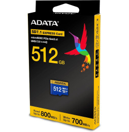 Carte mémoire ADATA Premier Extreme 512 Go MicroSDXC SD7.1 Express V30 (UD512GEX3L1-C)