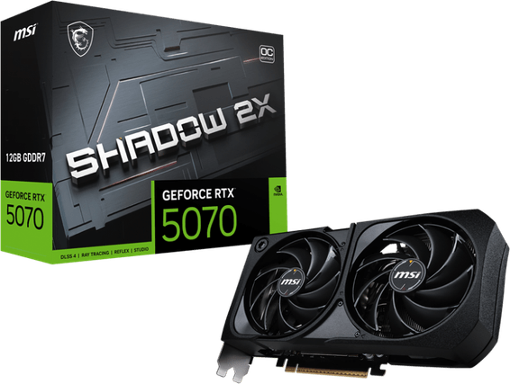 Carte Graphique MSI GeForce RTX 5070 12G SHADOW 2X OC (912-V532-005)