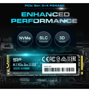Disque dur interne SSD Silicon Power P34A60 NVMe™ M.2 PCIe Gen3x4 2280 - 256 Go (SP256GBP34A60M28)