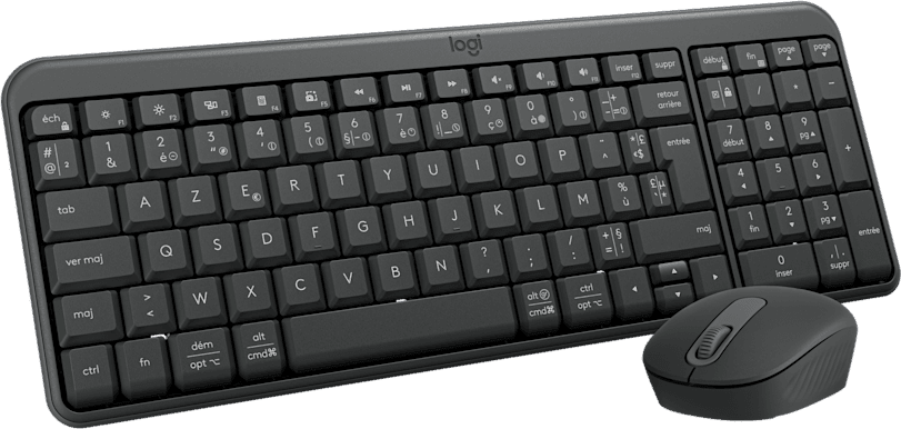 طقم لوحة مفاتيح وفأرة لاسلكي Logitech MK250 Compact - AZERTY (920-013549) — صورة 1