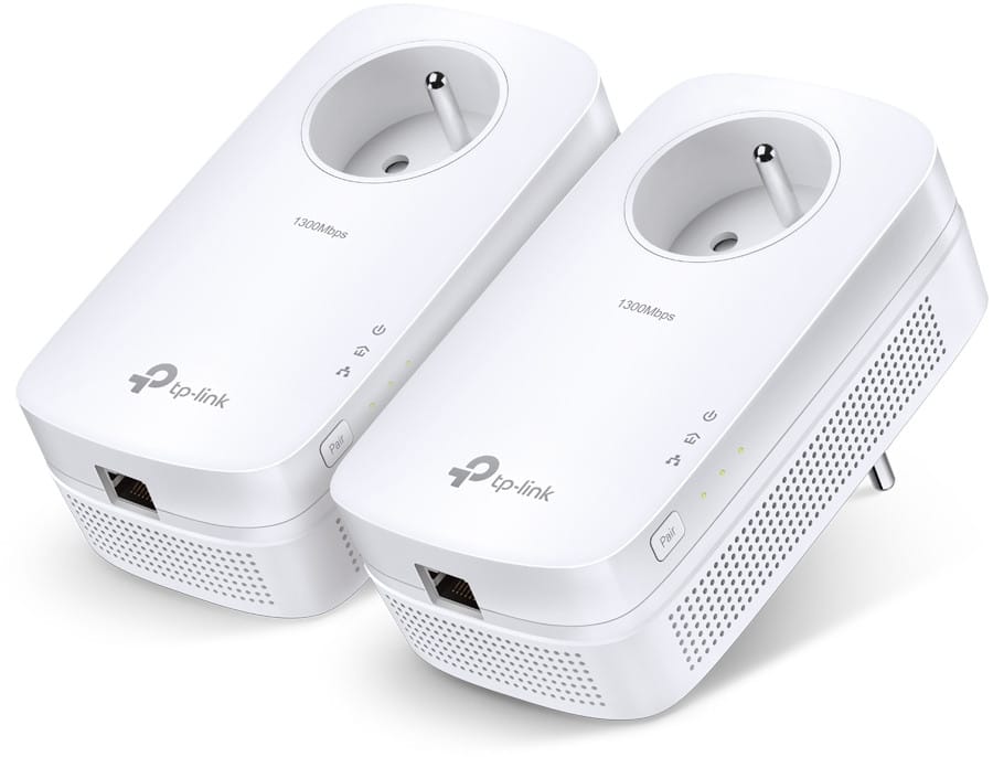 TP-Link PA8015P AV1300 Gigabit Powerline Adapter 2-Pack with passthrough socket (FR socket) (TL-PA8015P KIT FR) — image 1