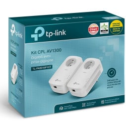TP-Link PA8015P KIT de 2 CPL AV1300 Gigabit avec prise gigogne (prise FR) (TL-PA8015P KIT FR)