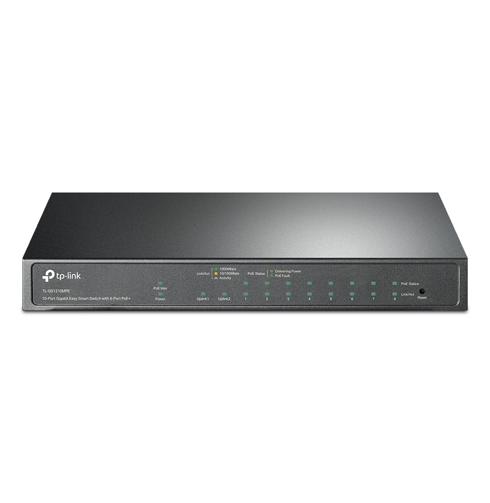 Switch Administrable TP Link TL-SG1210MPE 9 ports Gigabit RJ45 et 1 port combo Gigabit SFP / RJ45 - PoE 123 W