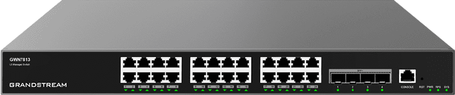جهاز Switch مُدار المستوى 3 Grandstream GWN7813 - 24 منفذ Gigabit / 4 منافذ SFP+ — صورة 1