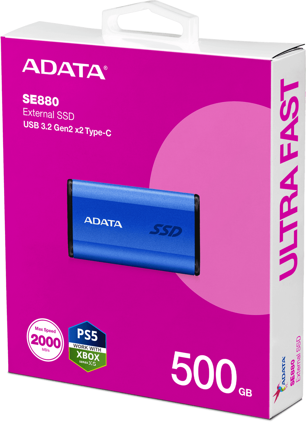Disque Dur portable SSD ADATA SE880 USB-C - 500Go (AELI-SE880-500GCBU) — image 7