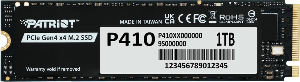 قرص SSD داخلي Patriot P410 M.2 2280 Gen4x4 NVMe 1 TB (P410P1TBM28H) — صورة 1