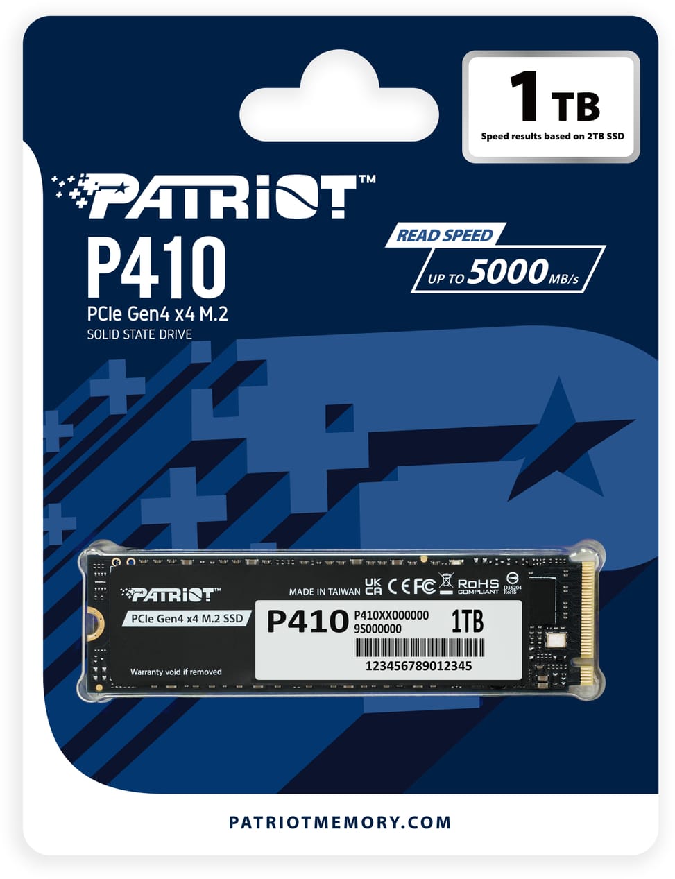 Disque Dur interne SSD Patriot P410 M.2 2280 Gen4x4 NVMe 1 To (P410P1TBM28H) — image 4