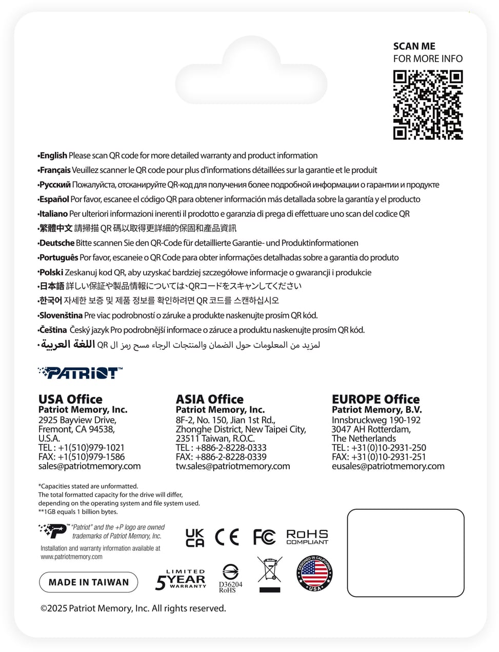قرص SSD داخلي Patriot P410 M.2 2280 Gen4x4 NVMe 1 TB (P410P1TBM28H) — صورة 5