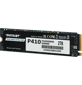 Disque Dur interne SSD Patriot P410 M.2 2280 Gen4x4 NVMe 2 To (P410P2TBM28H)