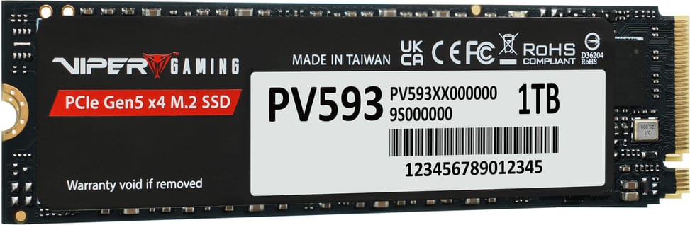 Disque Dur interne SSD Patriot viper gaming PV593 M.2 2280 Gen5 x4 NVMe 1 To (PV593P1TBM28H) — image 3