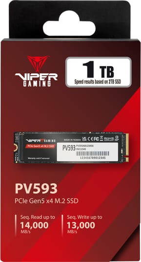 Disque Dur interne SSD Patriot viper gaming PV593 M.2 2280 Gen5 x4 NVMe 1 To (PV593P1TBM28H) — image 4