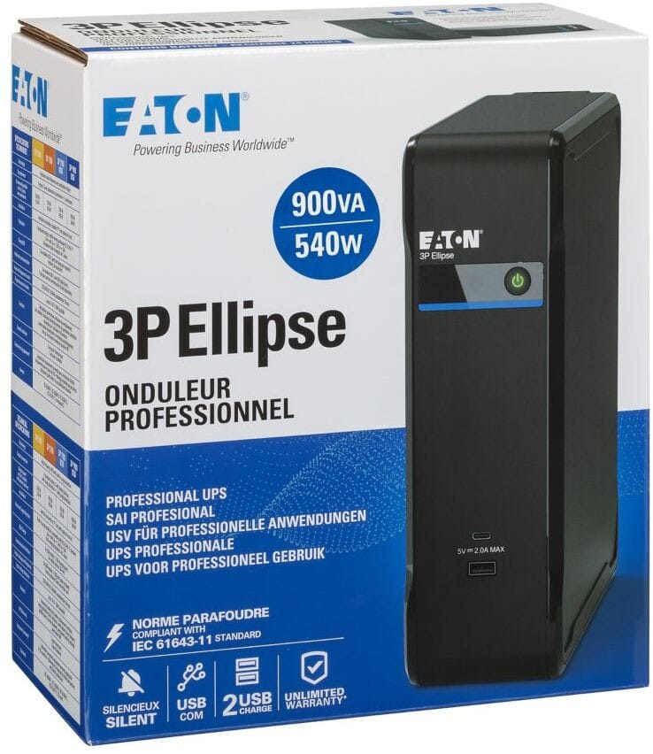 Onduleur Off-line Eaton 3P Ellipse 3P900UF - 540 W / 900 VA - 4 prises FR + USB — image 6