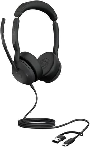 Micro-casque Jabra Evolve2 50 version stereo MS, adaptateur USB C/A (25089-999-799) — image 2