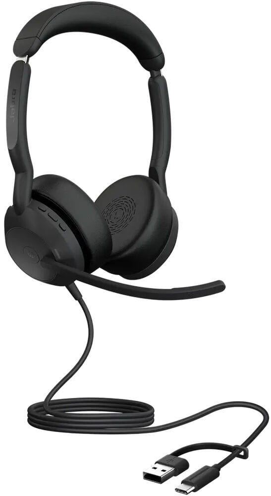 سماعة رأس بميكروفون Jabra Evolve2 50 نسخة stereo MS, محول USB C/A (25089-999-799) — صورة 1