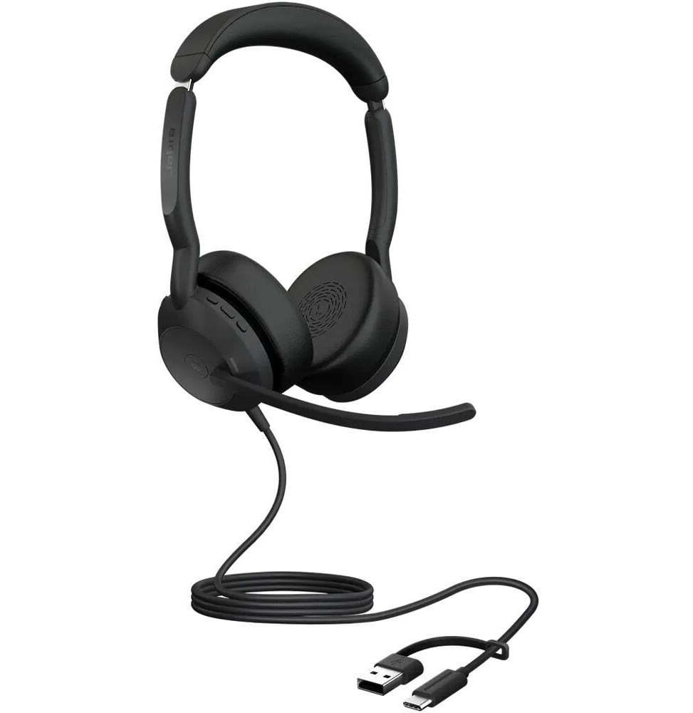 Micro-casque Jabra Evolve2 50 version stereo MS, adaptateur USB C/A (25089-999-799)