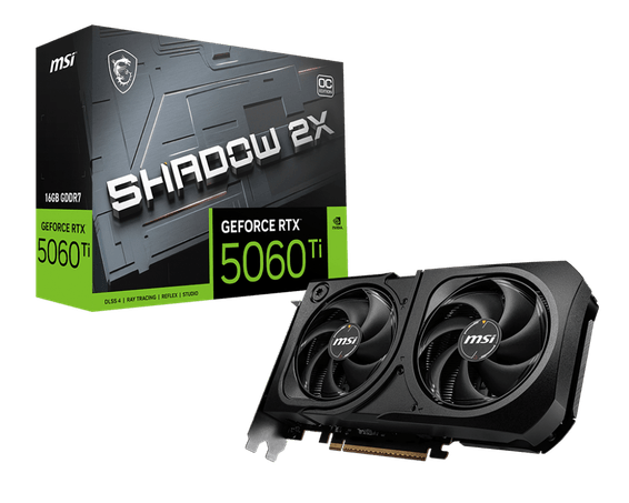Carte Graphique MSI GeForce RTX 5060 Ti 16G SHADOW 2X OC PLUS (912-V535-003)