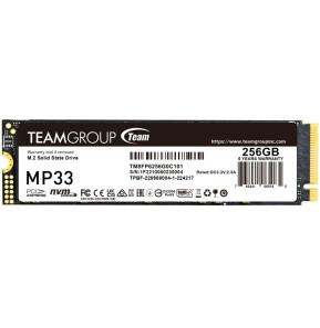 Disque Dur interne SSD Team Group MP33 M.2 Nvme PCIe 256 Go (TM8FP6256G0C101)