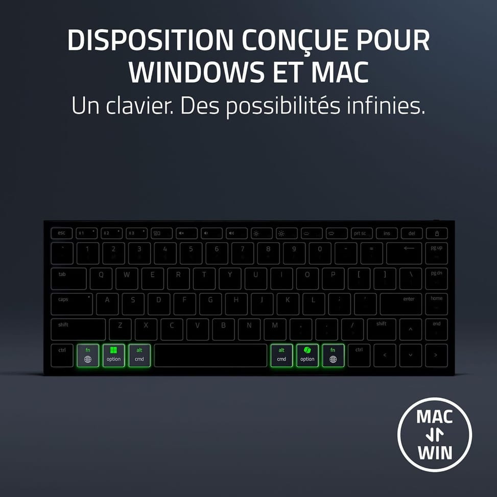 Clavier Sans fil Razer Joro - Français (AZERTY) (RZ03-02360400-R3F1) — image 3