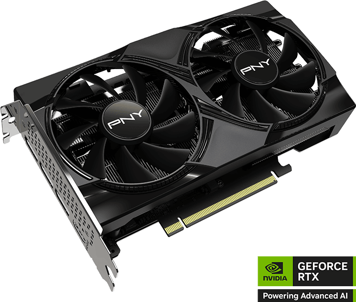 بطاقة رسومية بمروحتين PNY GeForce RTX 5060 NVIDIA 8GB PCIE 5.0 (VCG50608DFXPB1) — صورة 1