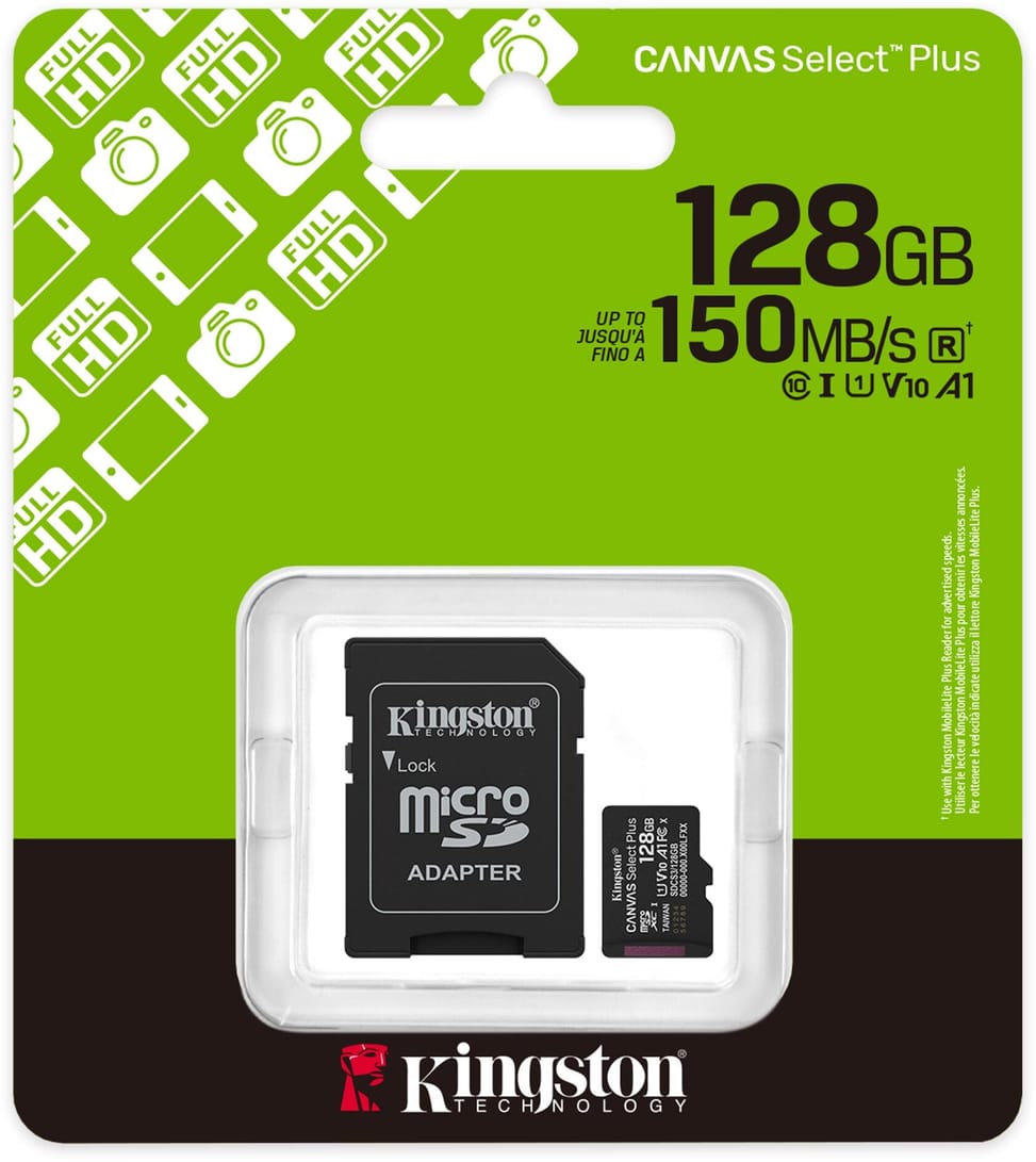 Carte mémoire Kingston Canvas Select Plus 128 Go microSDXC UHS-I Classe 10 Gen3 + Adapter (SDCS3/128GB) — image 3